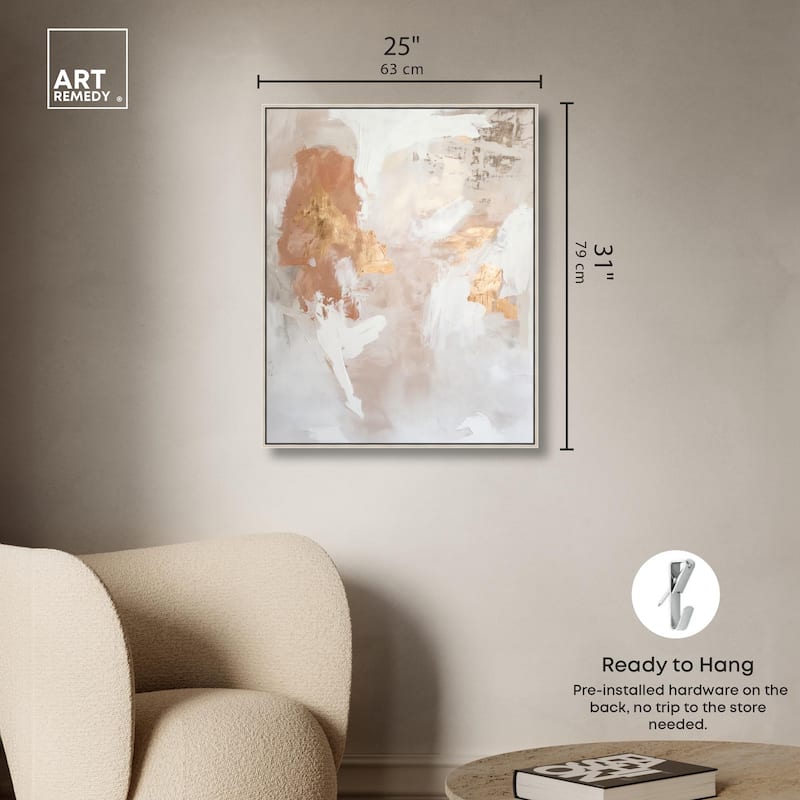 Gold-Trimmed Rose Quartz II Canvas by Art Remedy