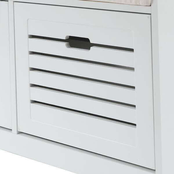 Shop Black Friday Deals On White Wood 8 Pair Shoe Storage Bench On Sale Overstock 31285576