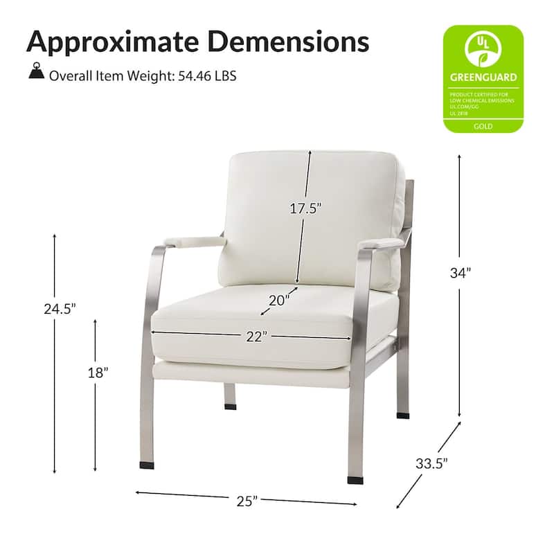 Salvatore Modern Genuine Leather Armchair with Foot Caps by HULALA HOME