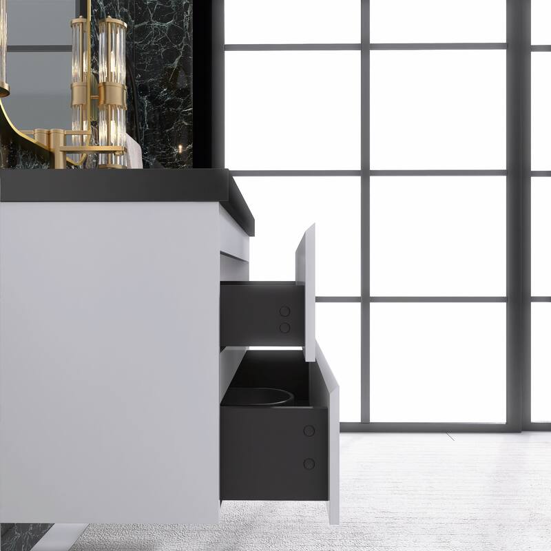Floating Bathroom Vanity with Quartz Sand Top