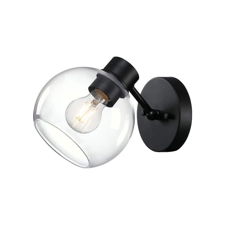 Westinghouse Lighting Hyson Three Light Wall Fixture, Matte Black Finish, Clear Glass - 1-Light