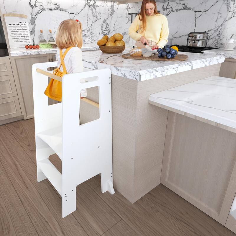 Kids Standing Tower, Child Kitchen Step Stool Toddler Wood Stepping Stool - Children's Montessori Stool - Adjustable Height