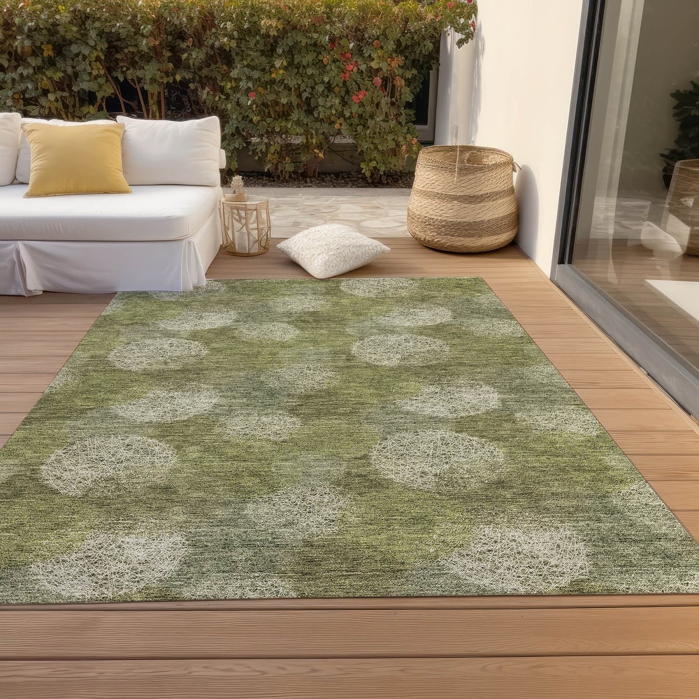 Machine Washable Indoor/ Outdoor Boho Sphere Chantille Rug