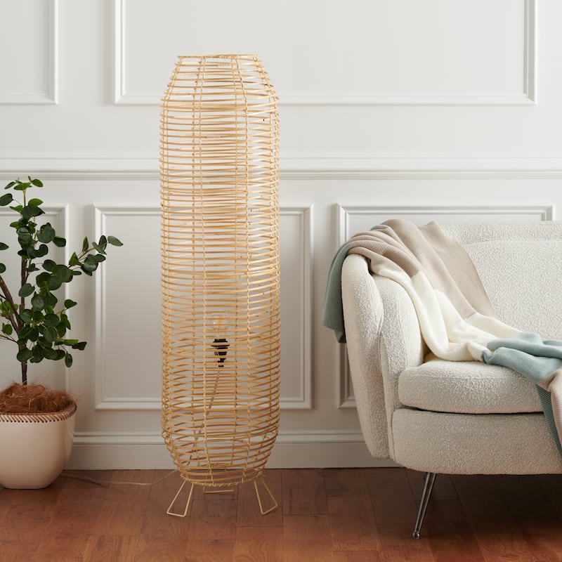 SAFAVIEH Lighting Wilde Tropical Coastal Boho 50-inch Floor Lamp - 13 in. W x 13 in. D x 50 in. H