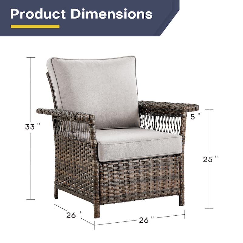 Gymojoy 2-Pack Outdoor Club Lounge Chairs - Brown