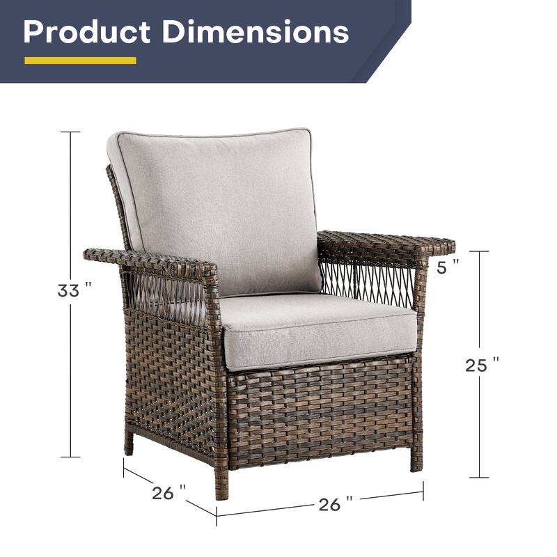 Gymojoy Patio Rattan Chair Set of 2
