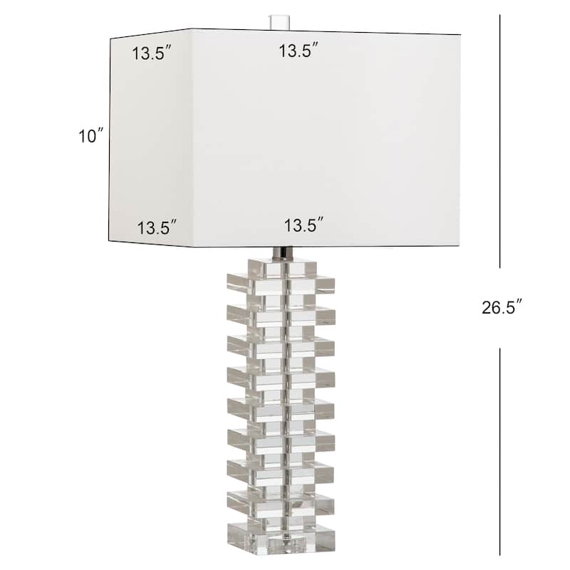 SAFAVIEH Lighting Angella 27-inch Clear Table Lamp - 13.5"x13.5"x26.5" - 14Wx14Dx27H