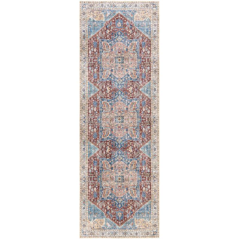 Livabliss Arabella Vintage Medallion Printed Machine Washable Area Rug