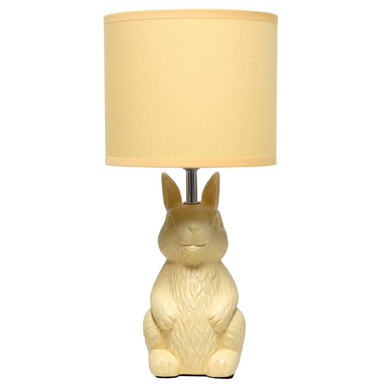16.33 in. Yellow Finish Table Lamp with Yellow Shade, Sturdy Table Lamp for Living Rooms and Bedrooms