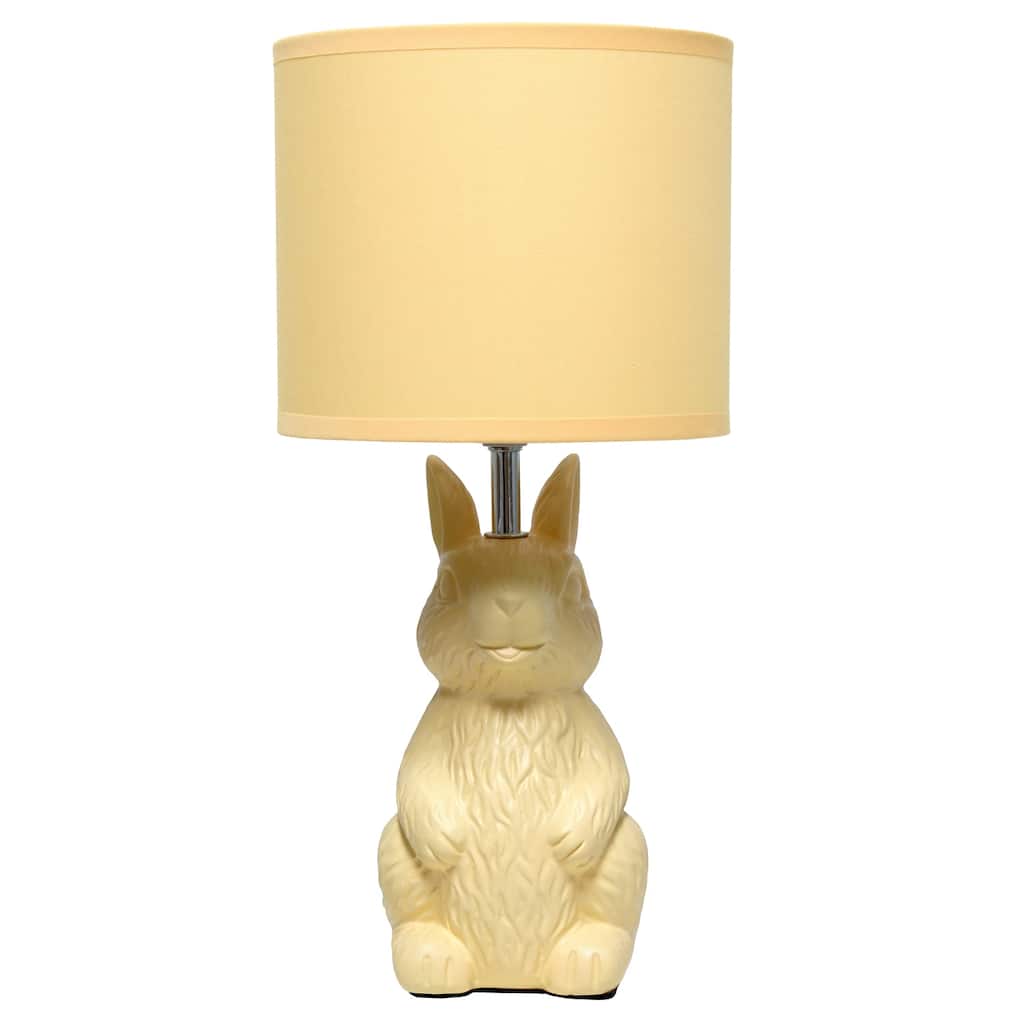 16.33 in. Yellow Finish Table Lamp with Yellow Shade, Sturdy Table Lamp for Living Rooms and Bedrooms