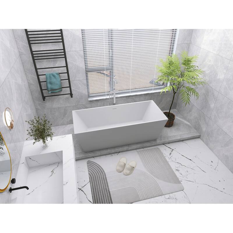 Timothy Soaking Rectangular Bathtub in Glossy White