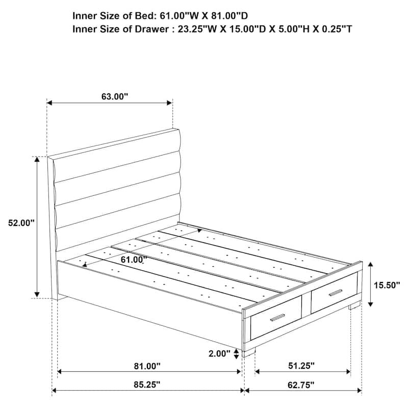 Felicity Platform Bedroom Set White