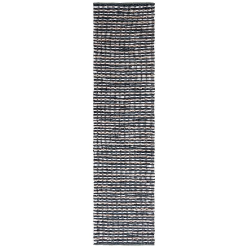 SAFAVIEH Handmade Vintage Leather Sunday Modern & Contemporary Leather - 2' 3" x 9' - Dark Grey/Ivory - Runner