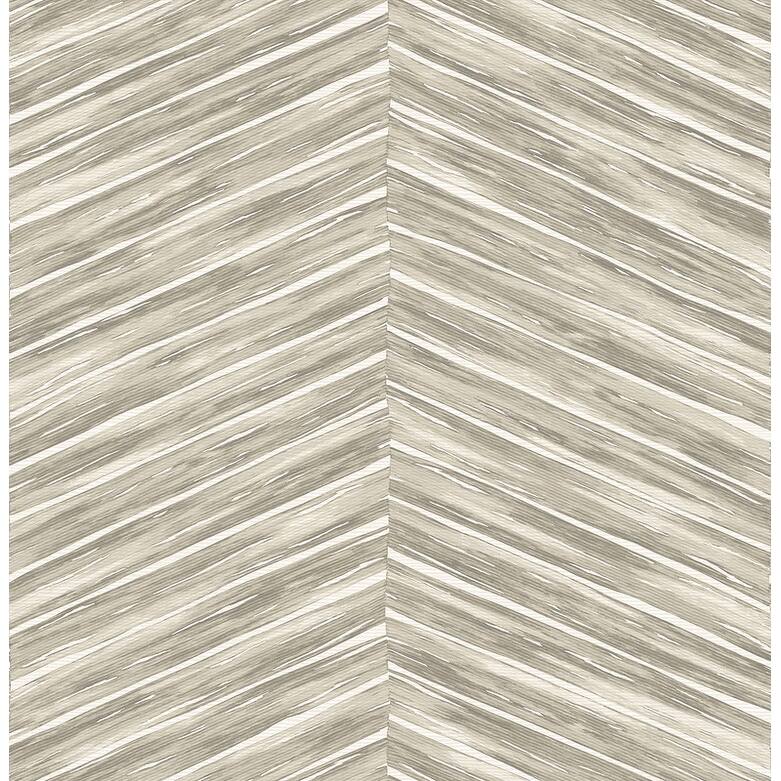 Brewster Aldie Beige Chevron Weave Wallpaper - 20.5in x 396in x 0.025in