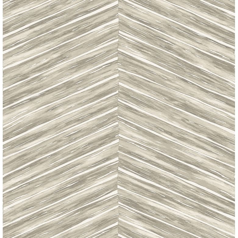 Brewster Aldie Beige Chevron Weave Wallpaper - 20.5in x 396in x 0.025in