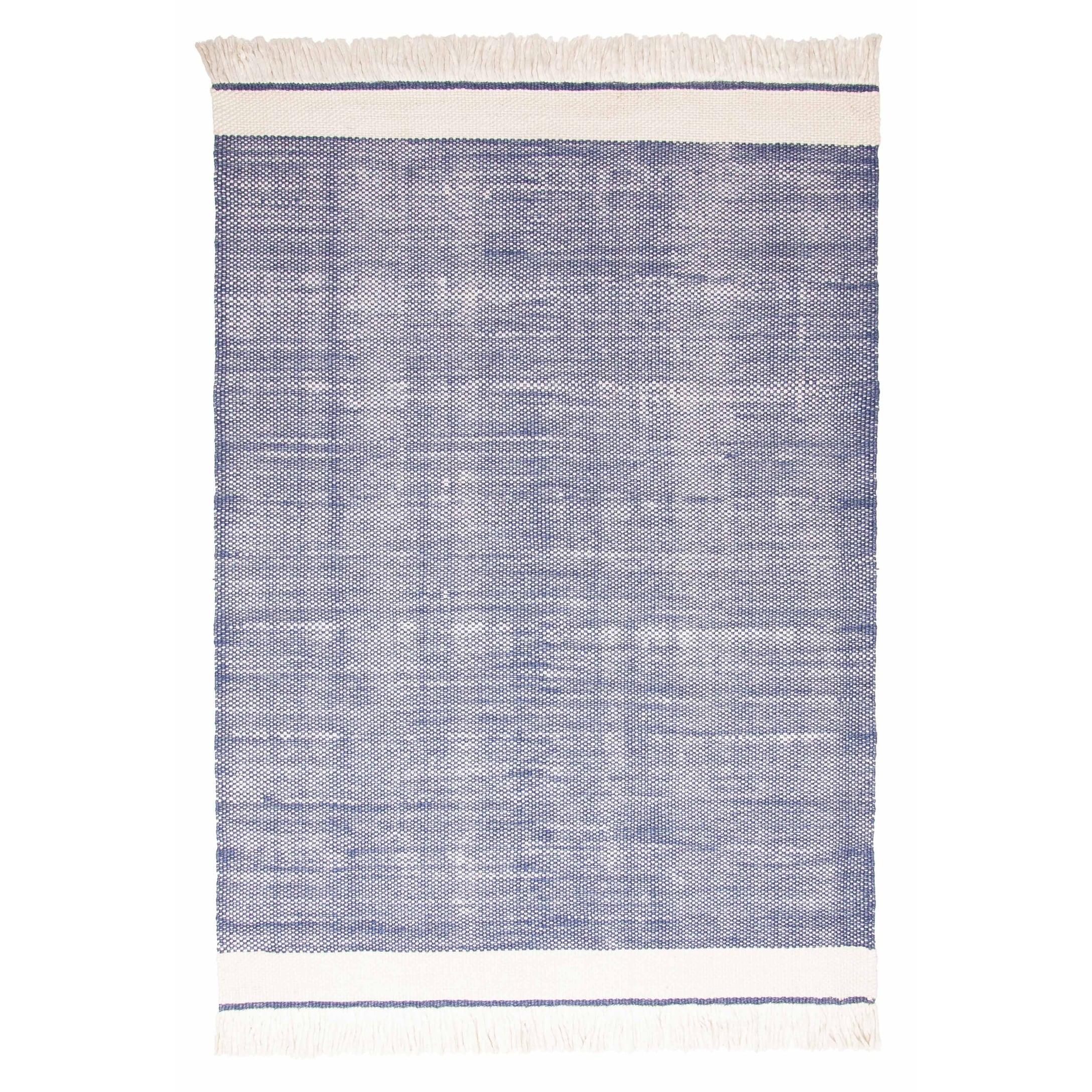 ECARPETGALLERY Braid weave Sienna Blue Wool Rug - 5'2 x 7'6