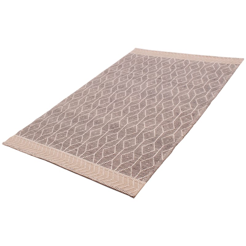 ECARPETGALLERY Braid weave Sienna Grey Wool Rug - 6'0 x 9'2