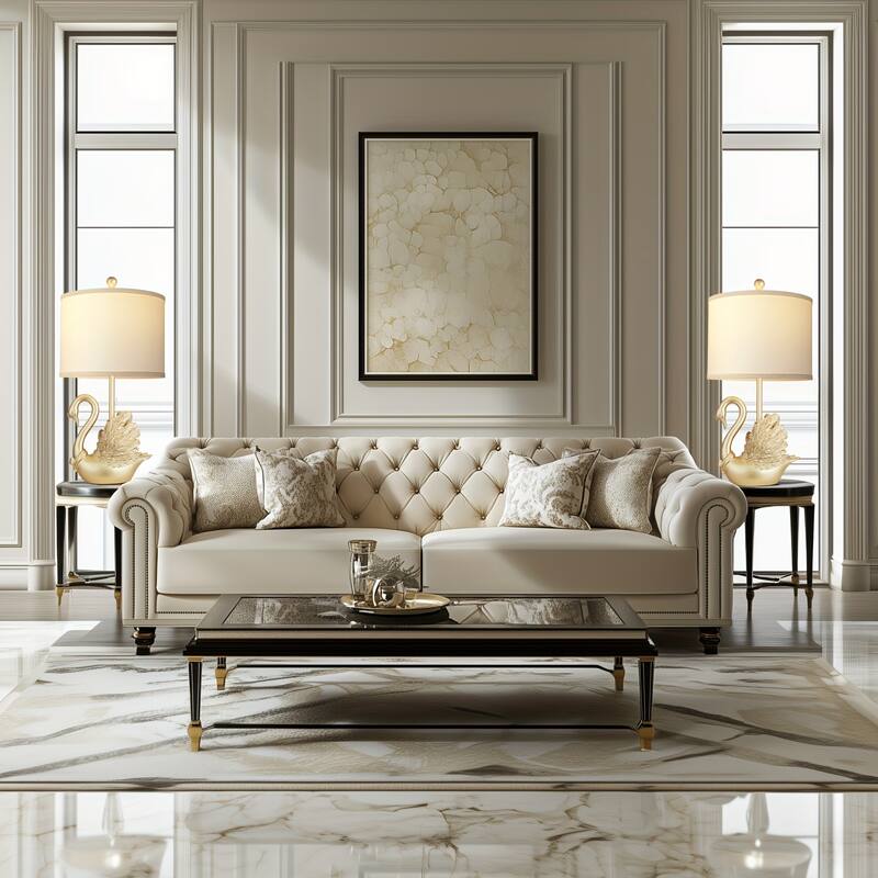 Two-piece Set of Table Lamps: Golden Brass Swan Table Lamps with LED Bulbs For contemporary bedroom or living room