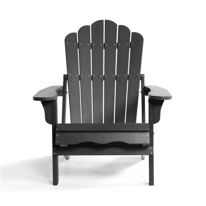 Haven Folding Poly Resin Plastic Adirondack Chair