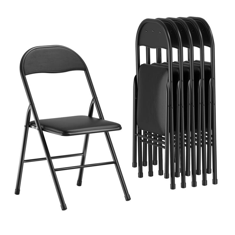 Faux Leather Padded Stackable Folding Chair Folding Chair Set