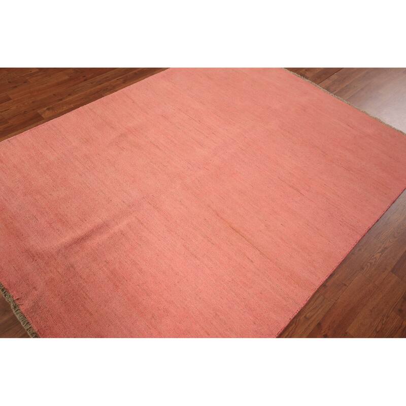 Pink Modern Gabbeh Oriental Area Rug Handmade Wool Carpet - 4'11" x 6'7"