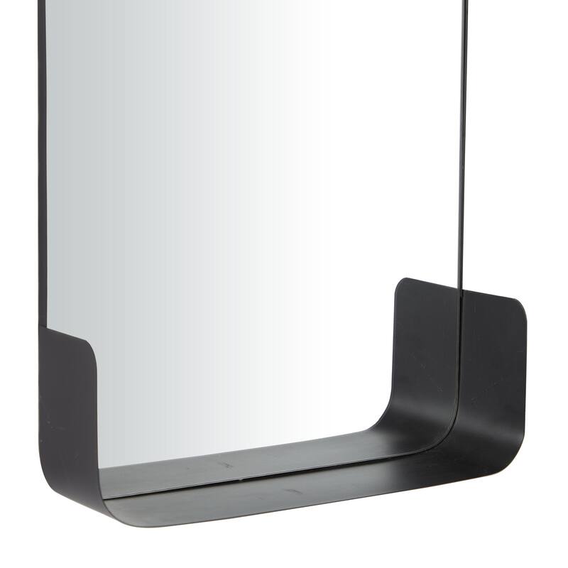 Metal 1 Shelf Wall Mirror - Black or Gold - CosmoLiving by Cosmopolitan