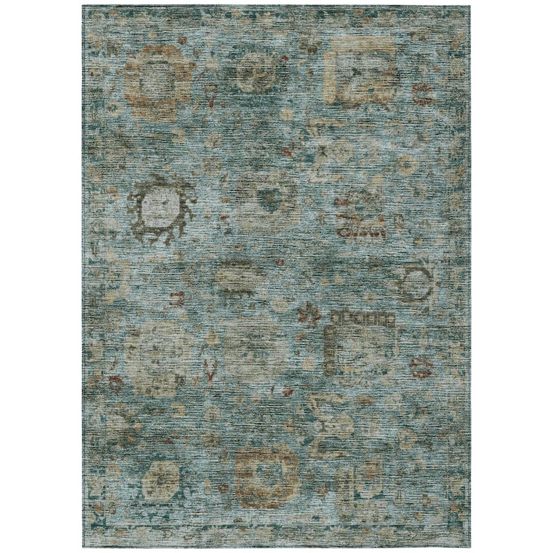 Machine Washable Indoor/ Outdoor Vintage Traditional Chantille Rug