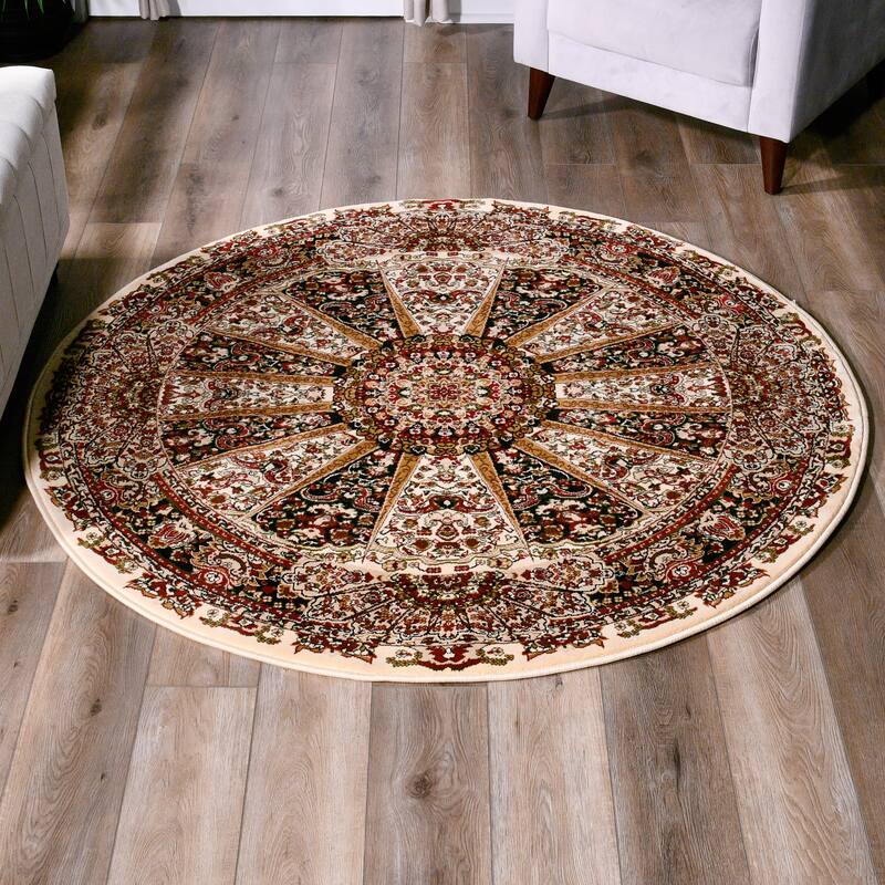 Persian Collection Black Traditional Area Rug