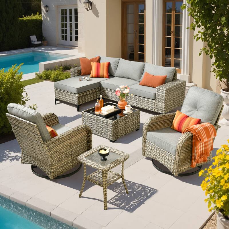 OVIOS 8-Piece Outdoor Chaise Lounge Sofa Set​