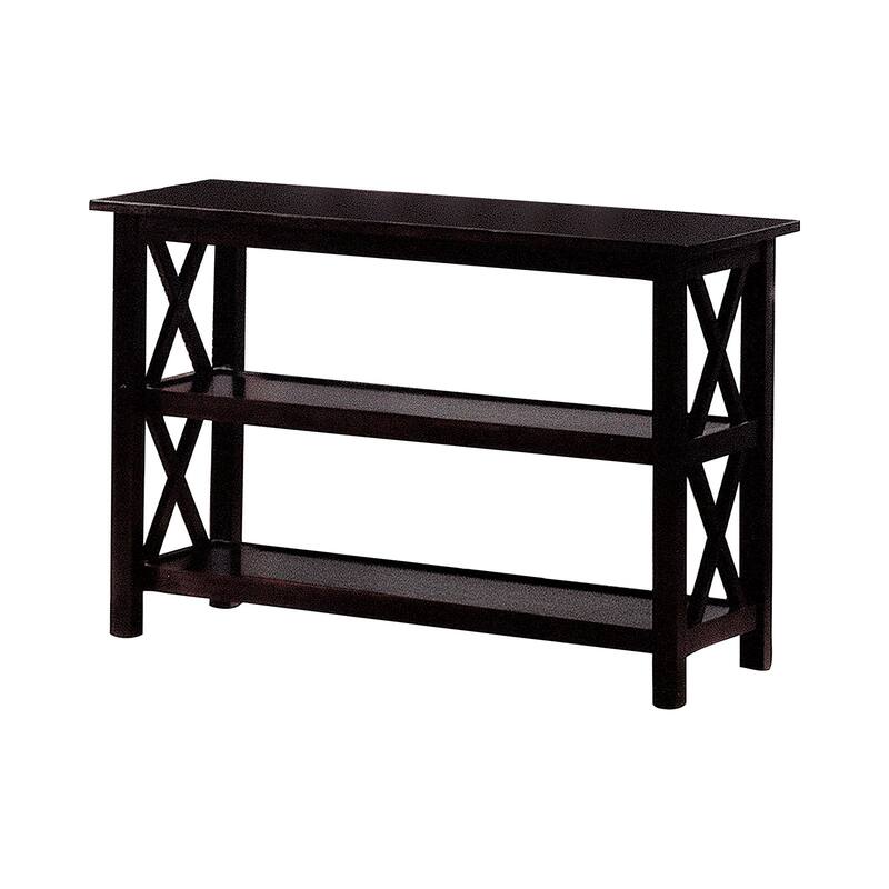 Sofa Table with 2-shelf in Dark Merlot - Dark Merlot - Wood