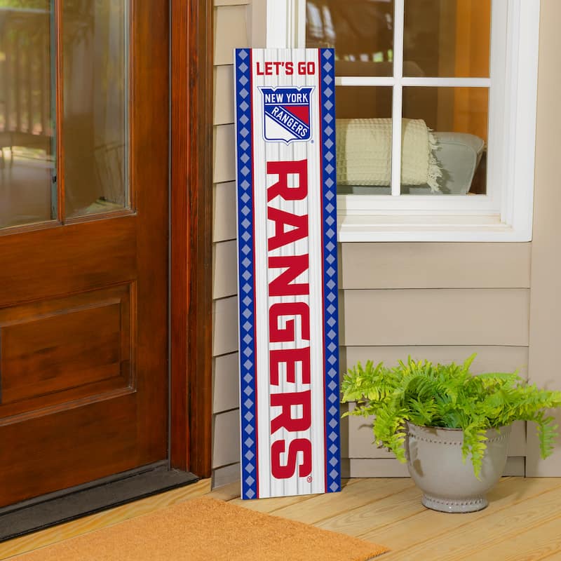 47" Double Sided Seasonal Porch Leaner, New York Rangers - 47" x 11.25"