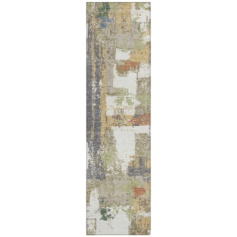 Machine Washable Indoor/Outdoor Casual Contemporary Chantille Rug
