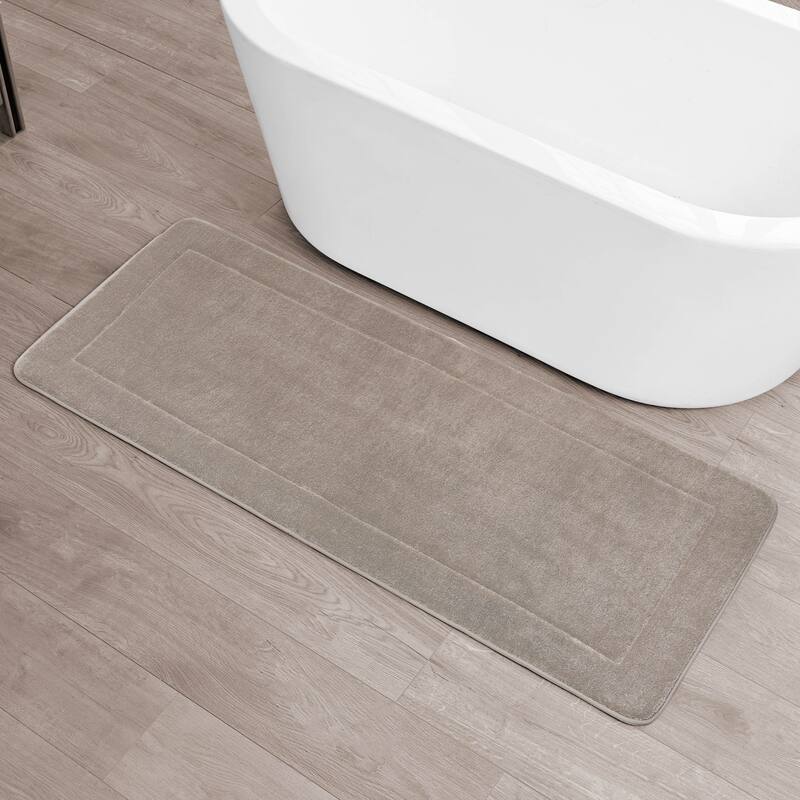Oliver Brown Terry Memory Foam Bath Mat - 24 x 60 - Linen