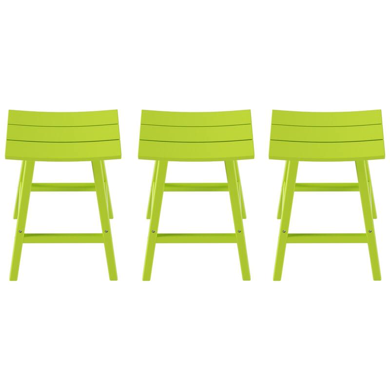 Laguna Hdpe All Weather Outdoor Patio 29" Saddle Seat Bar Stool (Set Of 3)