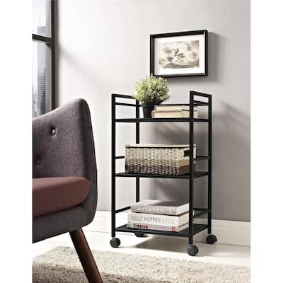 Avenue Greene Emerald 3 Shelf Metal Rolling Utility Cart