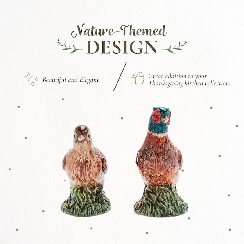 Spode Woodland Pheasant Salt and Pepper Set - 3.5 in