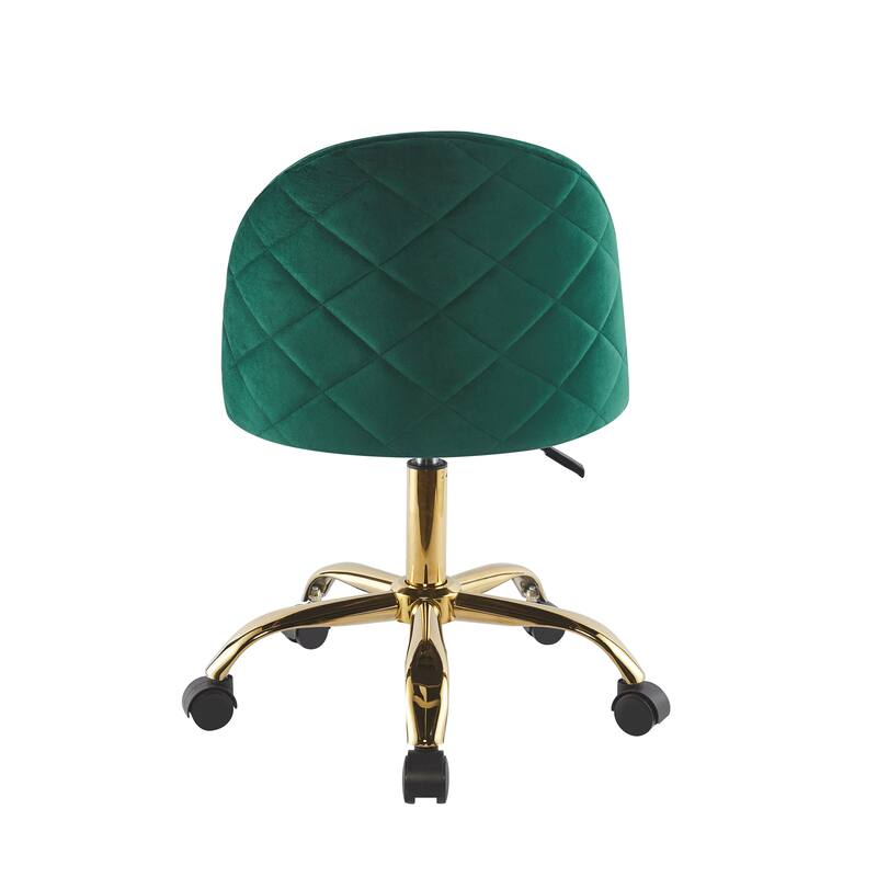 Porthos Home Hux Office Chair, Velvet Upholstery, Gold Chrome Legs