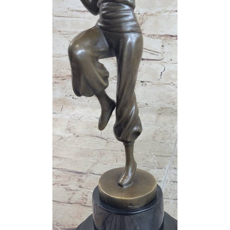 Parrot Girl Bronze Figure Statue Sculpture After Paul Philippe Dancer Girl Bird