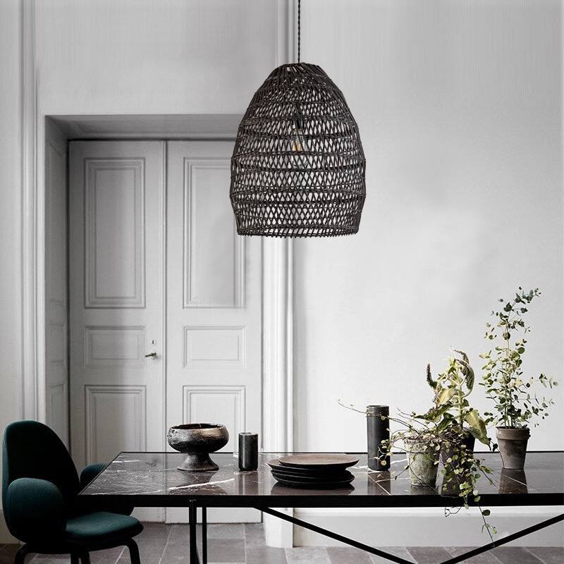 Veremund Light Bell Pendant Wicker Rattan Light - 19.7" x 15.7"