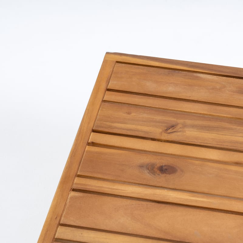 Oana Outdoor Acacia Wood Left Arm Loveseat and Coffee Table Set with Cushion by Christopher Knight Home