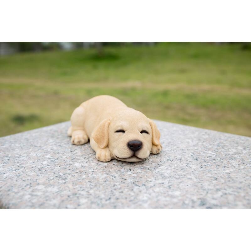 6.75" Sleeping Labrador Puppy Outdoor Garden Statue