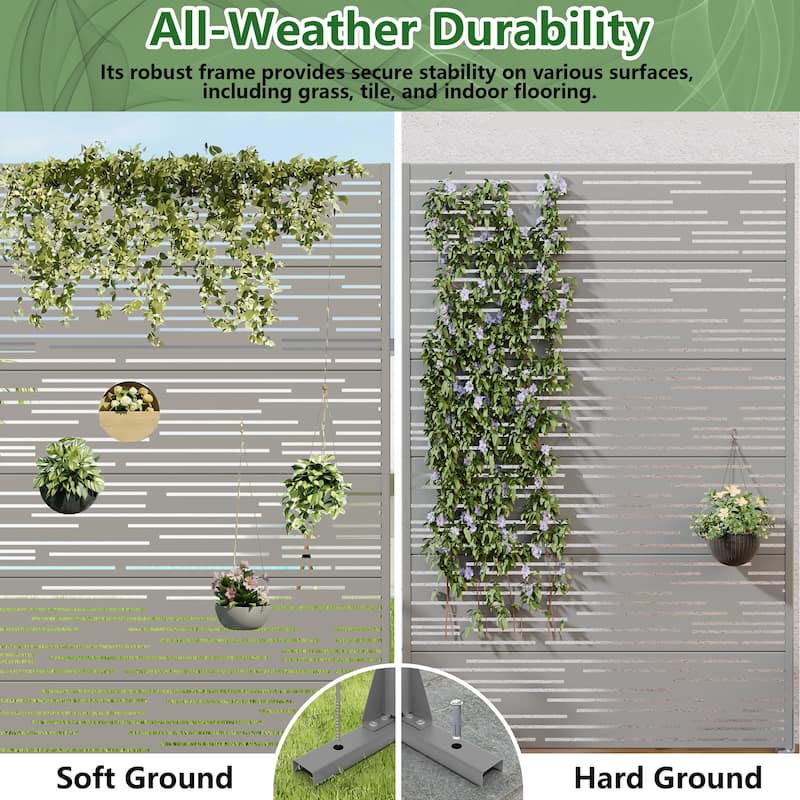 Shine Metal Privacy Screen Panel Free Standing