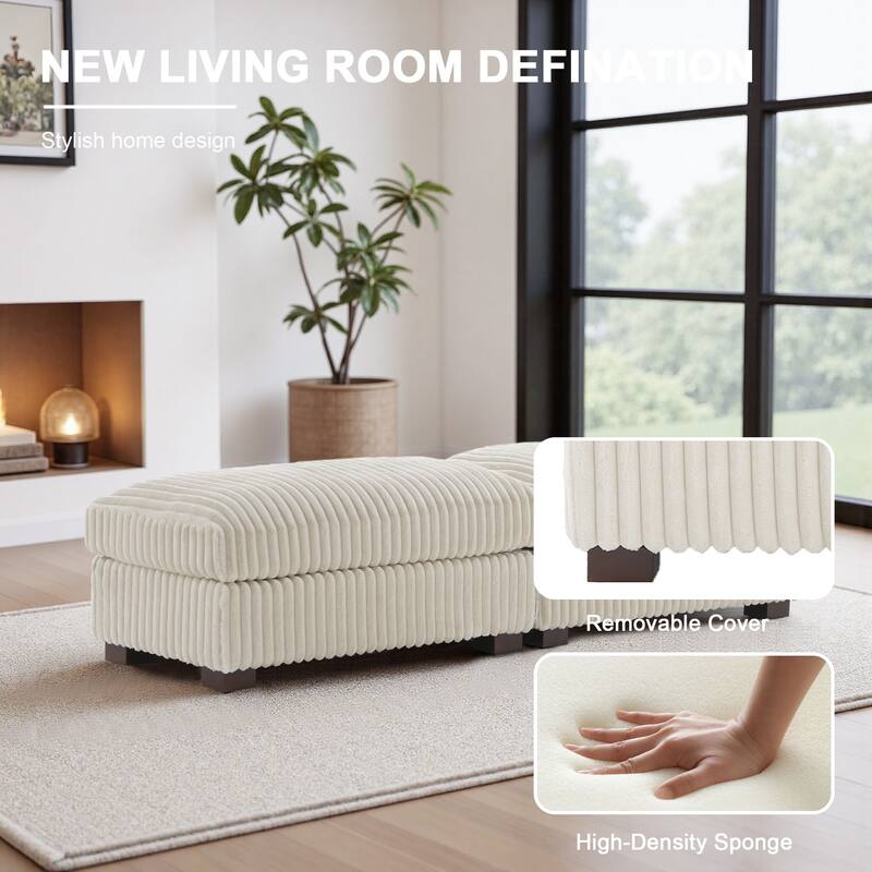 Fauxfur Ottoman Bench