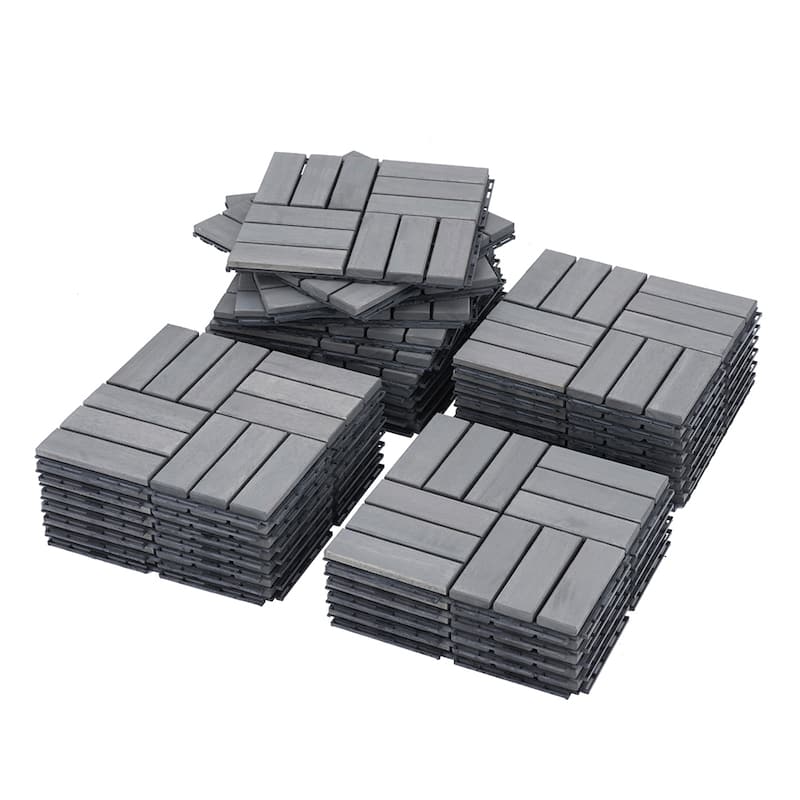 1 ft. x 1 ft. Acacia Wood Outdoor Interlocking Deck Tiles, Box of 10