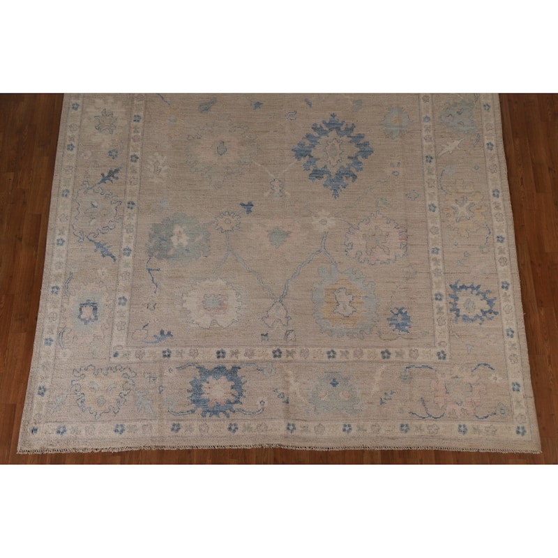 Floral Oushak Oriental Area Rug Handmade Wool Carpet - 8'0"x 10'1"