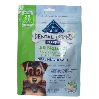 Blue Buffalo Puppy Dental Bones Mini Mini 29 Pack Puppies 5 15 Lbs Overstock 20894224
