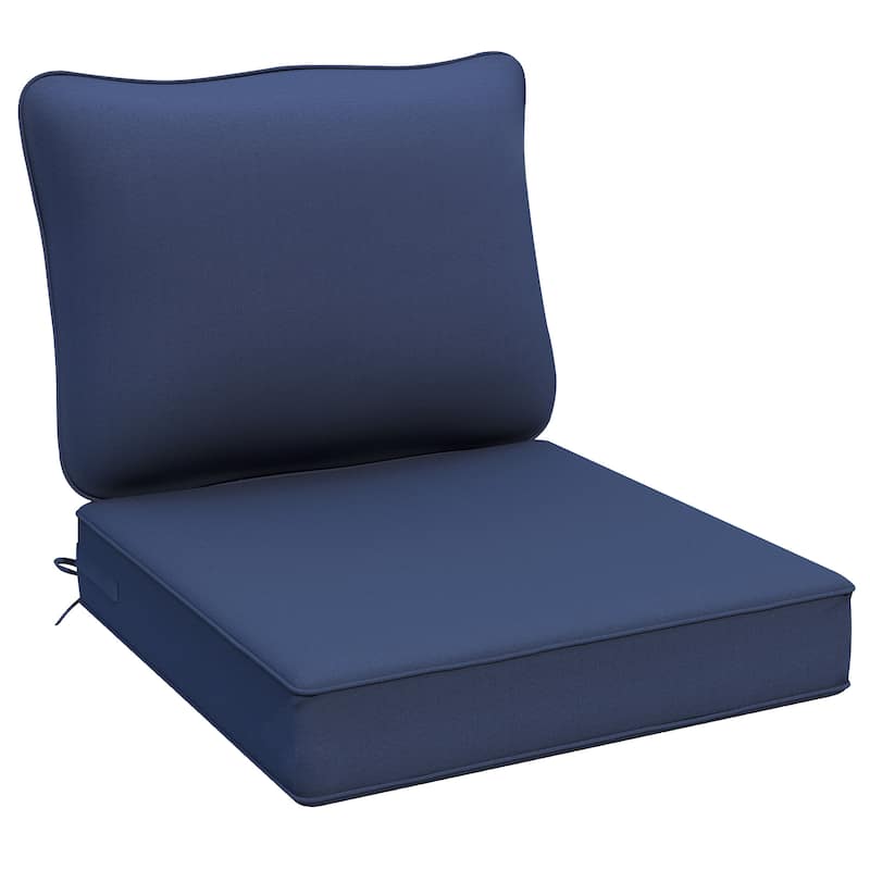 24"x24"x5"Waterproof Outdoor Deep Seat Cushion Set for Patio Furniture - 1 Count - Navy Blue