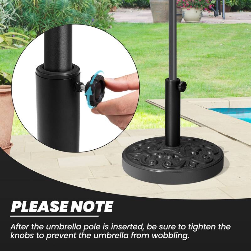 Round Outdoor Patio Market Umbrella Base Holder Filled with Concrete Cement for Table Umbrella