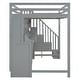 preview thumbnail 31 of 34, Full Over Full Size Bunk Bed with Storage Staircase, Kids Loft Bed with Hydraulic Lift Murphy Bed & Desk