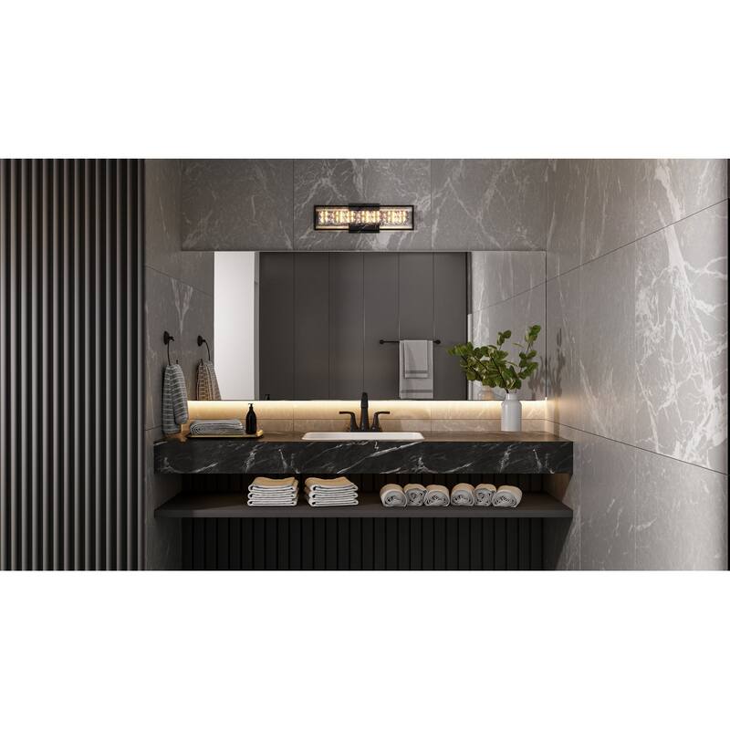 Dazzle Integrated LED Matte Black Bath Light with CCT Switch